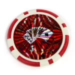50x ŻETONY LASEROWE 12G WARTOŚĆ 5 DO POKERA RDZEŃ METAL CHIPS OCEAN RED