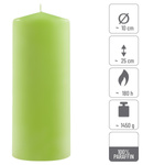 ŚWIECE STOŁOWE ZIELONE 6 SZT 25x10 CM ŚWIECZKI WALCOWE TRADYCYJNE KOLUMNOWE