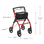 CZERWONY ROLLATOR BALKONIK NA KÓŁKACH REHABILITACYJNY CHODZIK