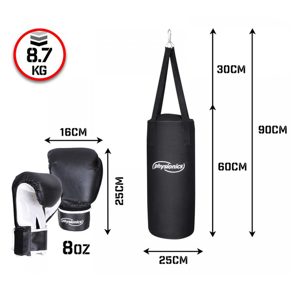 WOREK BOKSERSKI 9 KG DLA DZIECI ZESTAW RĘKAWICE OWIJKI