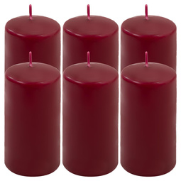 ŚWIECE STOŁOWE BORODWE 6SZT 11,5x6CM ŚWIECZKI WALCOWE TRADYCYJNE KOLUMNOWE