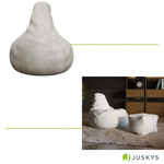 FOTEL RELAKSACYJNY TELEWIZYJNY WYPOCZYNKOWY GAMINGOWY Z PUFĄ BEŻOWY XL