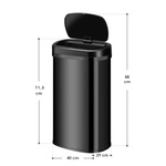 CZARNY AUTOMATYCZNY KOSZ NA ŚMIECI ODPADY 60L CZUJNIK BEZDOTYKOWY PROSTOKĄT