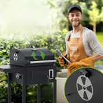 GRILL WĘGLOWY BBQ Z TERMOMETREM RUSZTEM POKRYWĄ I POKROWCEM MISSOURI 86CM