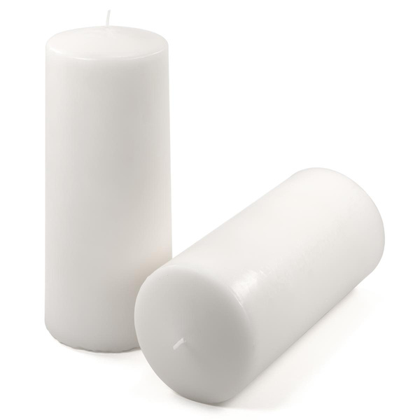 ŚWIECE STOŁOWE BIAŁE 2 SZT 25x10CM ŚWIECZKI WALCOWE TRADYCYJNE KOLUMNOWE
