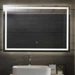  LUSTRO 100x70 CM ŁAZIENKOWE WISZĄCE ŚCIENNE Z OŚWIELTENIEM LED + ANTI-FOG