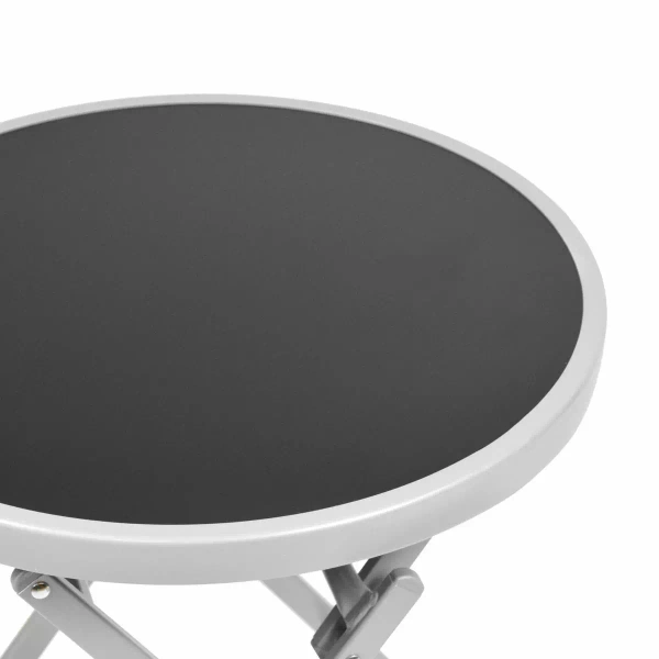 OKRĄGŁY STOLIK STÓŁ SZKLANY OGRODOWY BALKONOWY SKŁADANY SZKLANY 45 CM SZATY