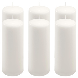 ŚWIECE STOŁOWE BIAŁE 6 SZT 20x7,5 CM ŚWIECZKI TRADYCYJNE KOLUMNOWE