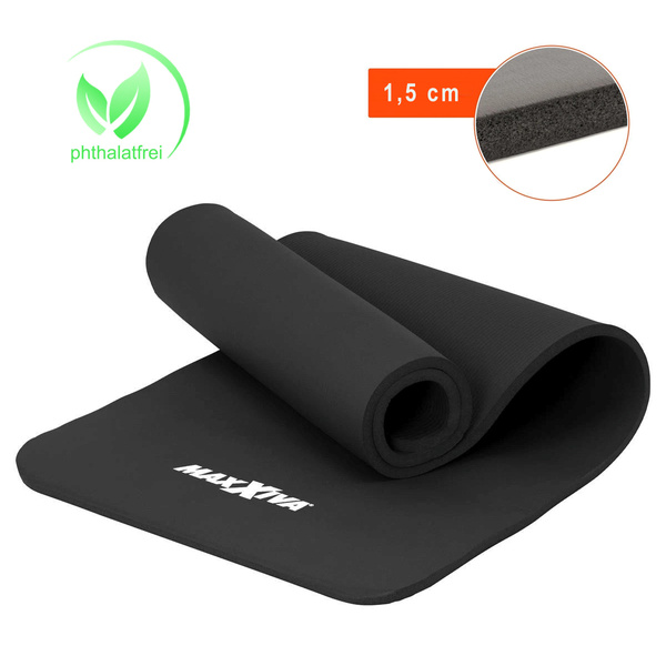 MAXXIVA CZARNA MATA PIANKOWA 190x60x1,5cm DO ĆWICZEŃ / JOGI / FITNESS