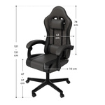 FOTEL GAMINGOWY BIUROWY KUBEŁKOWY GRACZA OBROTOWY HYPERSEAT SZARY CZARNY