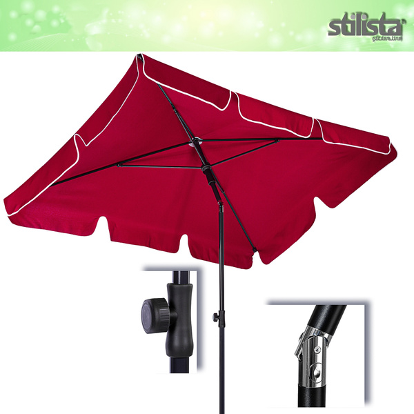 PARASOL OGRODOWY 200x125 PROSTOKĄTNY CZERWONY