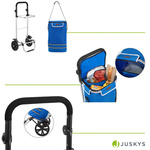 WÓZEK 3w1 NA ZAKUPY ZAKUPOWY 56 L TORBA NA KÓŁKACH SKŁADANY LEKKI NIEBIESKI