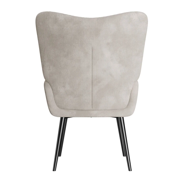 FOTEL USZAK RELAKSACYJNY WYPOCZYNKOWY SKANDYNAWSKI STYL BEŻOWY SZTRUKS