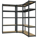 ZESTAW REGAŁÓW METALOWYCH 3 SZTUKI BASIC + NAROŻNY CORNER 180x90x40 cm MDF