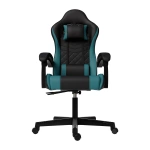 FOTEL GAMINGOWY BIUROWY KUBEŁKOWY GRACZA OBROTOWY HYPERSEAT CZARNY TURKUS
