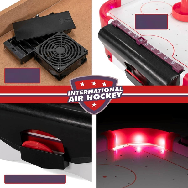 MINI STÓŁ CYMBERGAJ AIR HOCKEY Z LED + WENTYLATOR GRA 55x31 CM + LICZNIKI