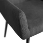 FOTEL USZAK Z PODNÓŻKIEM WYPOCZYNKOWY SKANDYNAWSKI STYL SZARY SZTRUKS