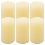 ŚWIECE STOŁOWE KREMOWE RUSTYKALNE 6 SZT 6,8x11,5 CM ŚWIECZKI KOLUMNOWE