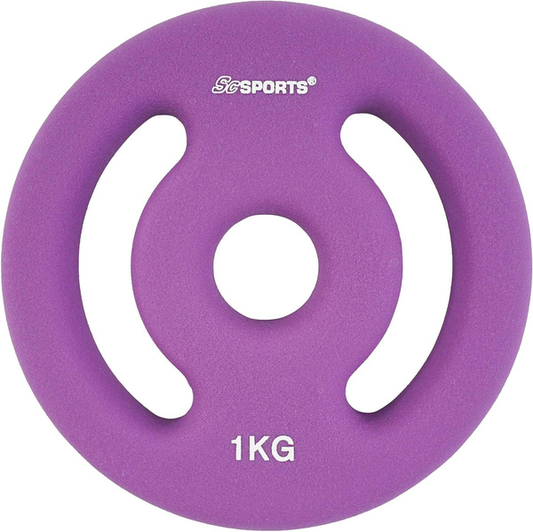 NEOPRENOWE OBCIĄŻENIA 2 X 1KG TALERZE ŻELIWNE KRĄŻKI 2KG
