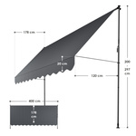 MARKIZA 400x120 CM ROZPOROWA BALKONOWA TELESKOPOWA TARASOWA ROLETA ANTRACYT
