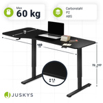 BIURKO ELEKTRYCZNE 160x75 REGULOWANE CZARNE Z REGULACJĄ WYSOKOŚCI PAMIĘCIĄ