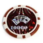 50x ŻETONY LASEROWE 12G WARTOŚĆ 10000 DO POKERA RDZEŃ METAL CHIPS OCEAN