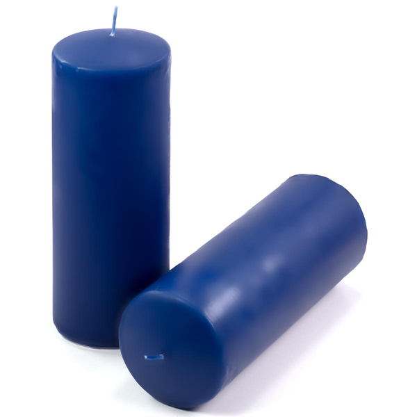 ŚWIECE STOŁOWE GRANATOWE 6 SZT 20x7,5 CM ŚWIECZKI TRADYCYJNE KOLUMNOWE