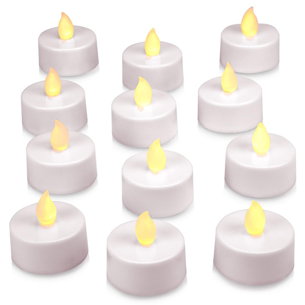 12x ŚWIECZKI LED TEALIGHT BIAŁE BEZPŁOMIENIOWE NA BATERIE + TIMER 6/18H