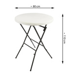 STÓŁ KOKTAJLOWY TARGOWY BANKIETOWY BISTRO SKŁADANY BIAŁY Ø80CM + POKROWIEC