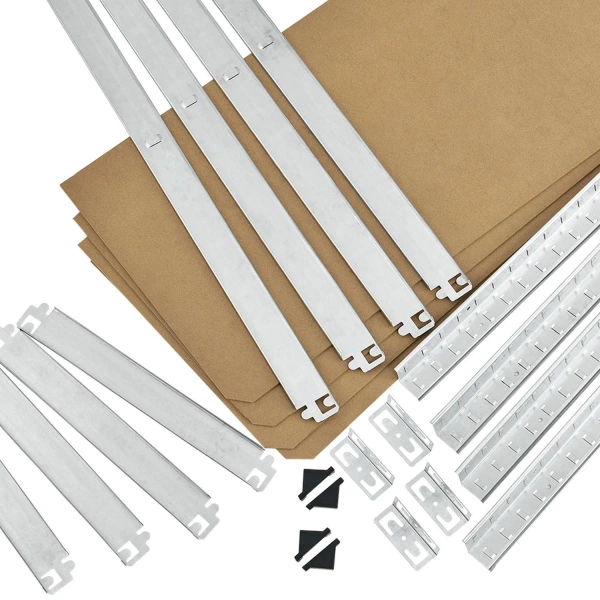 8x REGAŁ MAGAZYNOWY 180x90x40CM 7000KG SREBRNY METALOWY PÓŁKI GARAŻ PIWNICA