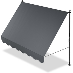 MARKIZA 250x120 CM ROZPOROWA BALKONOWA TELESKOPOWA TARASOWA ROLETA ANTRACYT