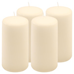 ŚWIECE STOŁOWE KREMOWE 4 SZT 15,5x7,5 CM ŚWIECZKI TRADYCYJNE KOLUMNOWE