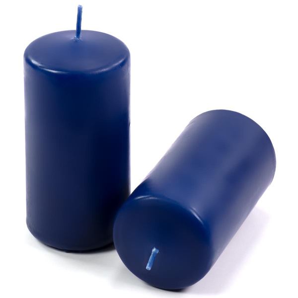 ŚWIECE STOŁOWE GRANATOWE 8 SZT 10x5 CM DEKOR ŚWIECZKI WALCOWE TRADYCYJNE