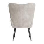 FOTEL USZAK RELAKSACYJNY WYPOCZYNKOWY SKANDYNAWSKI STYL BEŻOWY SZTRUKS