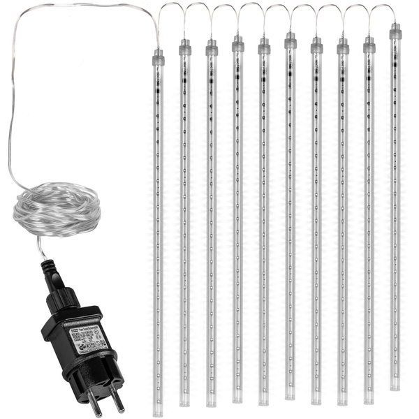 BIAŁE LAMPKI SOPLE PADAJĄCY ŚNIEG 480 LED METEORYT 50 CM