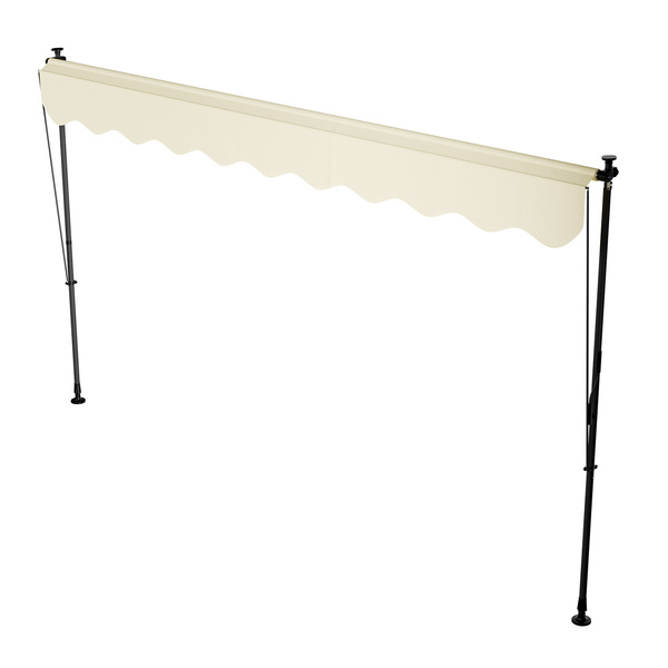 MARKIZA 350x120 CM ROZPOROWA BALKONOWA TELESKOPOWA TARASOWA ROLETA BEŻOWA