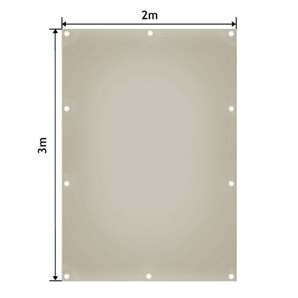SZARA PLANDEKA 2x3 M 650G/M2 PRZEMYSŁOWA OCHRONNA Z OCZKAMI OKRYCIOWA