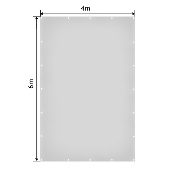 BIAŁA PLANDEKA 4x6 M 650G/M2 PRZEMYSŁOWA OCHRONNA Z OCZKAMI OKRYCIOWA