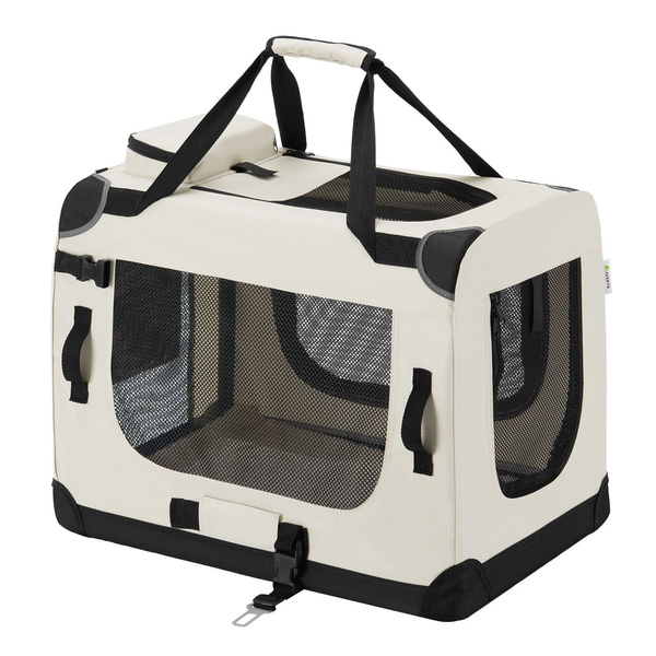 BEŻOWA TORBA TRANSPORTOWA SKŁADANA KOJEC DLA PSA KOTA TRANSPORTER M