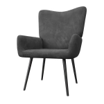 FOTEL USZAK RELAKSACYJNY WYPOCZYNKOWY SKANDYNAWSKI STYL SZARY SZTRUKS