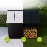 REGAŁ NA DREWNO KOMINKOWE Z DASZKIEM DO PRZECHOWYWANIA DO OGRODU NA TARAS