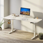 BIURKO ELEKTRYCZNE 160x75 REGULOWANE BIAŁE Z REGULACJĄ WYSOKOŚCI I PAMIĘCIĄ