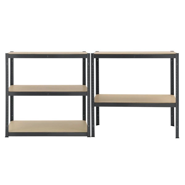 6x REGAŁ MAGAZYNOWY 180x90x40CM 5250KG SZARY METALOWY PÓŁKI GARAŻ PIWNICA