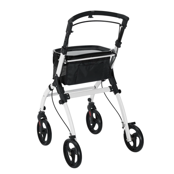 CZARNO BIAŁY ROLLATOR BALKONIK NA KÓŁKACH REHABILITACYJNY CHODZIK