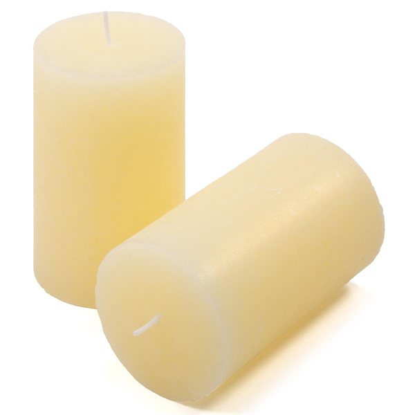 ŚWIECE STOŁOWE KREMOWE RUSTYKALNE 12 SZT 6,8x11,5 CM ŚWIECZKI KOLUMNOWE