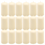ŚWIECE STOŁOWE KREMOWE 16x 11,5x6 CM ŚWIECZKI WALCOWE TRADYCYJNE KOLUMNOWE
