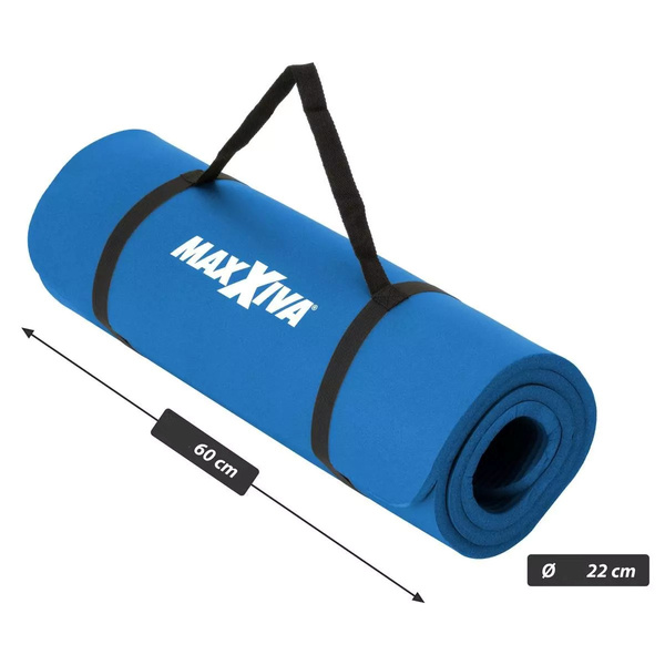 MAXXIVA NIEBIESKA MATA PIANKOWA 190x60x1,5cm DO ĆWICZEŃ / JOGI / FITNESS