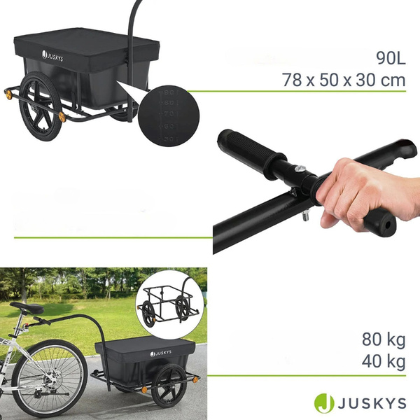 PRZYCZEPKA TRANSPORTOWA BAGAŻOWA ROWEROWA 90L DO ROWERU + PLANDEKA