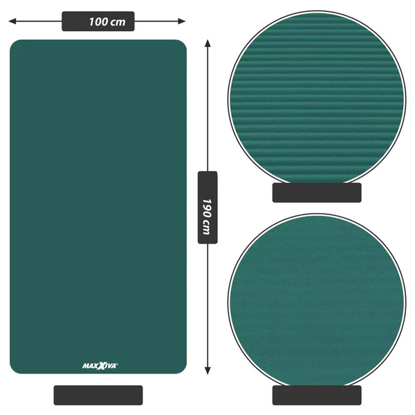 MAXXIVA TURKUSOWA MATA PIANKOWA 190x100x1,5cm DO ĆWICZEŃ / JOGI / FITNESS