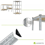 REGAŁ NAROŻNY METALOWY MAGAZYNOWY 160x75x40CM 320KG PIWNICA GARAŻ SREBRNY